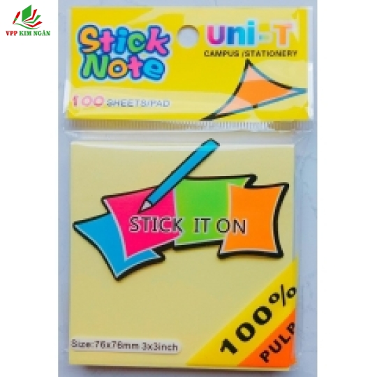 Giấy note vàng 3x3 uni - T